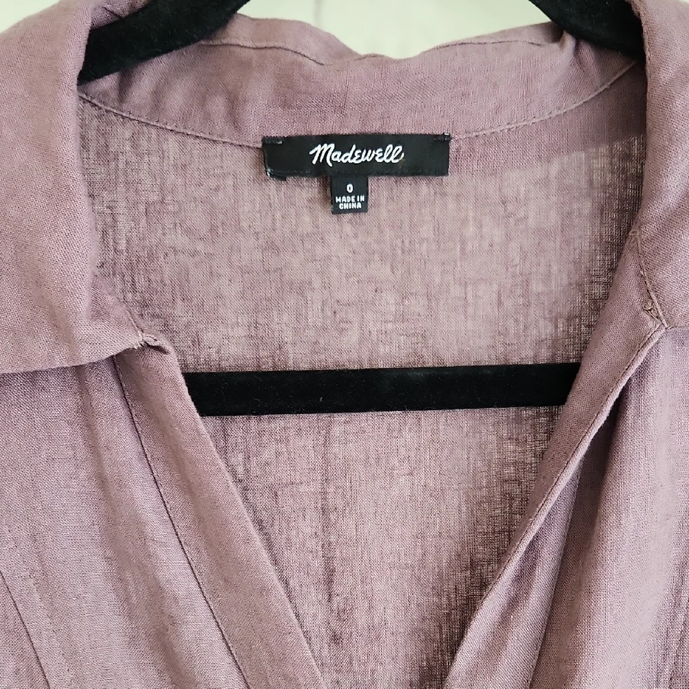 Madewell Plum Button-Down Midi Dress - Picture 4 of 5